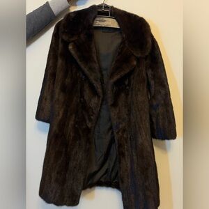 Elegant Brown Mink Fur Coat